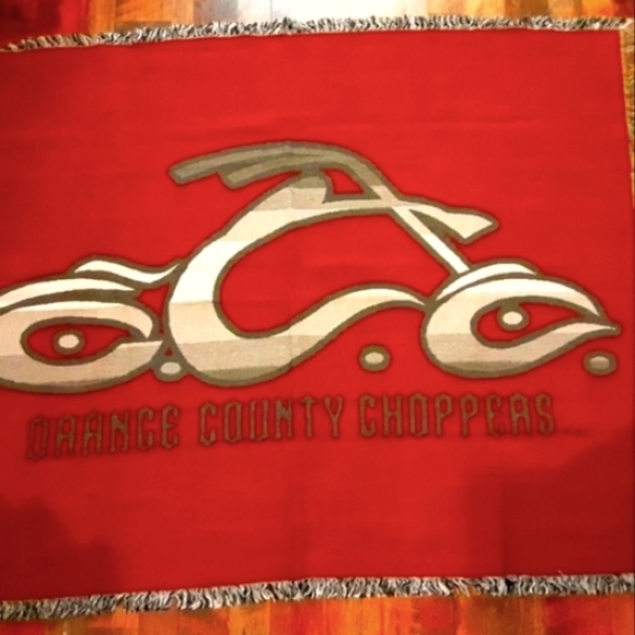 Orange county choppers throw blanket/wall hanging,Vintage but new,NOT PREOWNED - Picture 2 of 7